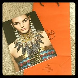 Chanel magazine and Hermes paper bag